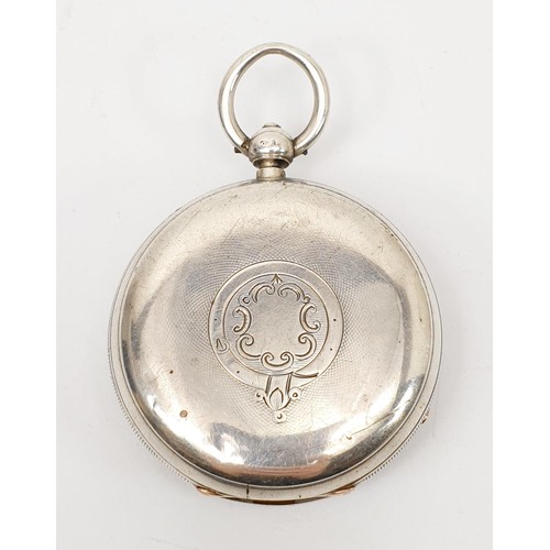 23 - A Victorian pocket watch, with a fusee movement signed Fattorini & Sons, Bradford and also signed on... 