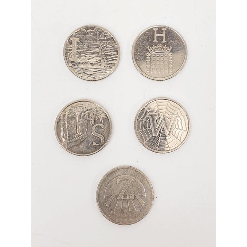 40 - Five alphabet 10p pieces, H, L, S, W and Z. UK shipping £14.