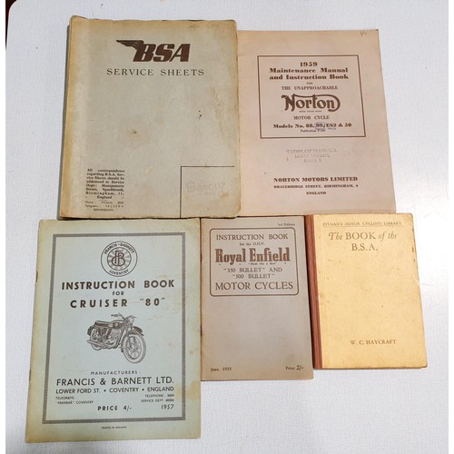 51 - A selection of vintage books relating to motorbikes and motorcars including The Book of the BSA and ... 