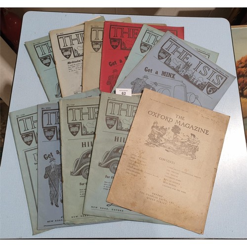 62 - A vintage French copy of Vogue December 1978-January 1979, vintage copies of The Isis Oxford student... 