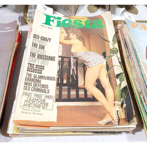 76 - Twelve vintage erotic magazines including Penthouse, Playboy and Fiesta. UK shipping £14.