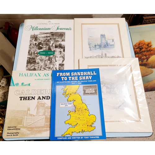 81 - A selection of local Halifax books, plates, a tankard and a tin. No shipping. Arrange collection or ... 