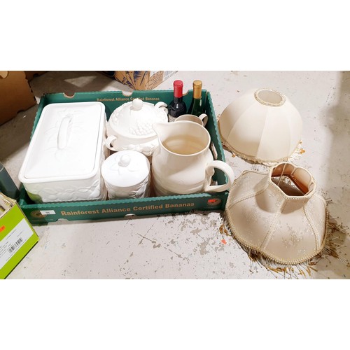 96 - Two boxes of ceramics and assorted. No shipping. Arrange collection or your own packer and shipper, ... 