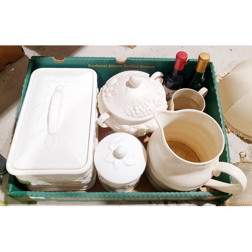 96 - Two boxes of ceramics and assorted. No shipping. Arrange collection or your own packer and shipper, ... 