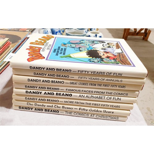 103 - Eight Dandy and Beano 50 Years of Fun hard back books. UK shipping £14.