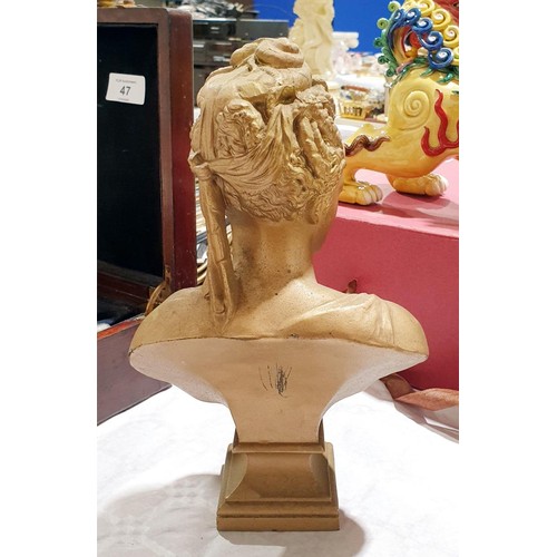 45 - A vintage spelter bust depicting Diane de Poitiers, height 29cm. No shipping. Arrange collection or ... 