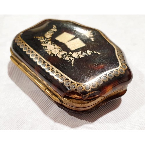 49 - A tray of assorted including an antique ladies silver cased fob watch, A/F, an inlaid tortoise shell... 