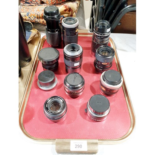 290 - A selection of camera lenses including Sigma. UK shipping £14.