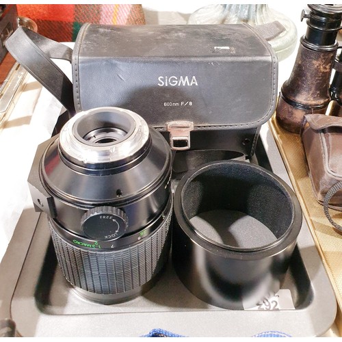 292 - A Sigma mirror telephoto lens, 1:8 S=600mm. UK shipping £14.