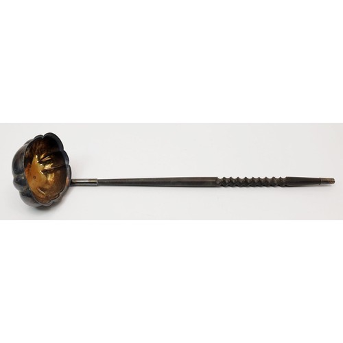 13 - A hallmarked silver toddy ladle, length 32cm, Sheffield 1979. UK shipping £14.