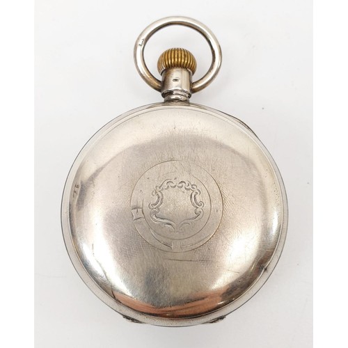 17 - A Waltham pocket watch in a hallmarked silver case, diameter 5.5cm, Birmingham 1923. UK shipping £14... 