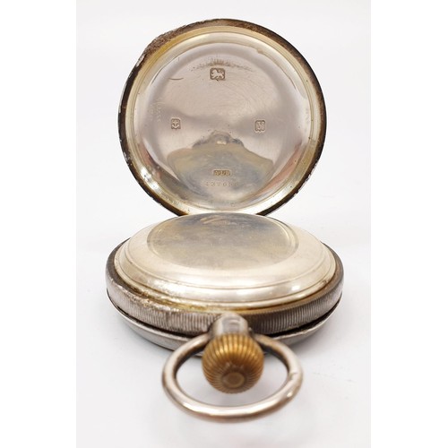 17 - A Waltham pocket watch in a hallmarked silver case, diameter 5.5cm, Birmingham 1923. UK shipping £14... 