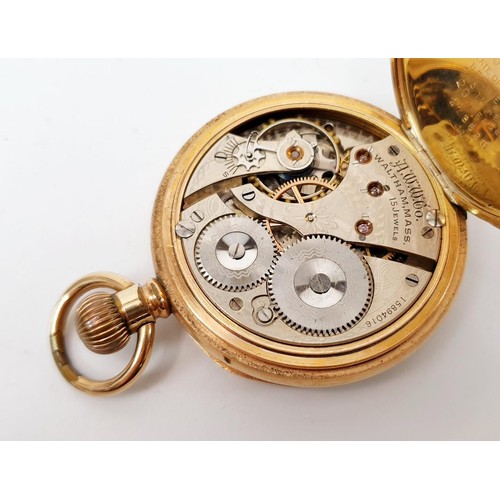 18 - A Waltham pocket watch in a gold plated case, A/F, diameter 5cm together with a gentleman's Rotary w... 