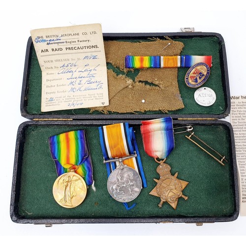 23 - A World War I trio of medals: 1914-1918 War Medal, Victory Medal and 1914-15 Star each relating to 1... 