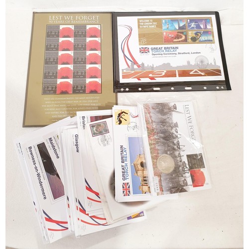 101 - A stamp album and Olympics 2012 Torch Relay first day covers. UK shipping £14.