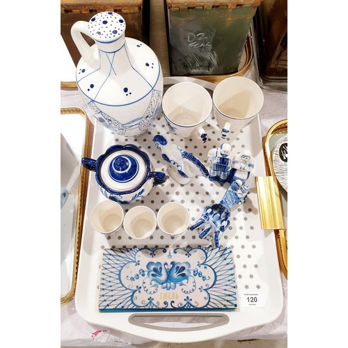 120 - A tray of Russian ceramics. No shipping. Arrange collection or your own packer and shipper, please. ... 