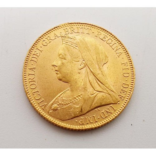 288 - Victoria: a sovereign 1900. UK shipping £14.