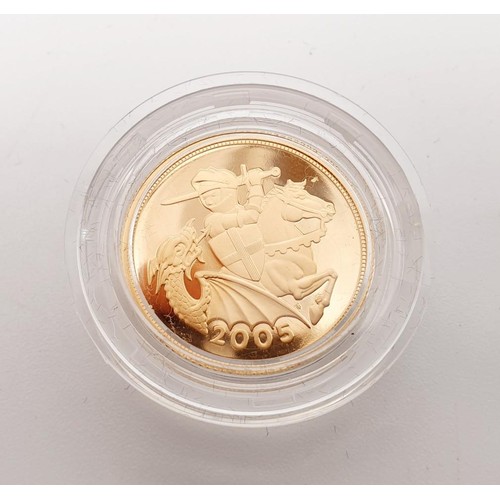 292 - Elizabeth II: a boxed proof sovereign 2005. UK shipping £14.