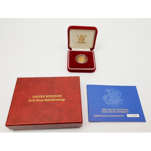 298 - Elizabeth II: a boxed proof half sovereign 2002. UK shipping £14.