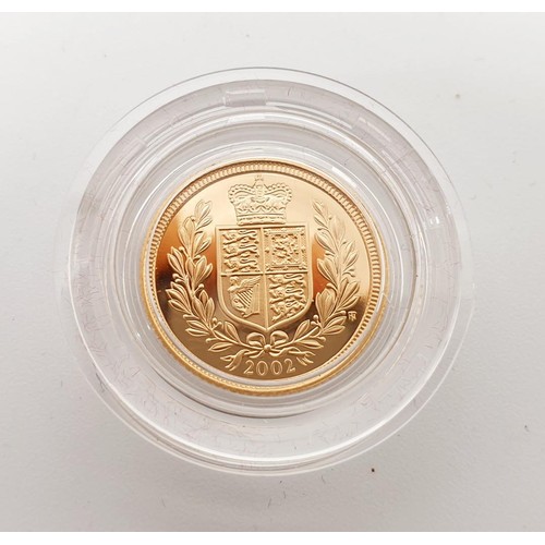 298 - Elizabeth II: a boxed proof half sovereign 2002. UK shipping £14.