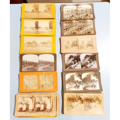 166 - A selection of vintage stereograph slides. UK shipping £14.