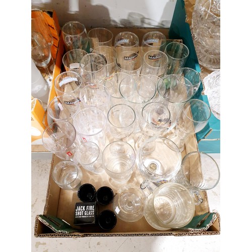 186 - Three boxes of glassware. No shipping. Arrange collection or your own packer and shipper, please. El... 