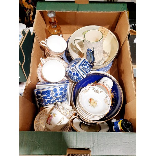 190 - Two boxes of ceramics and assorted including Royal Doulton. No shipping. Arrange collection or your ... 