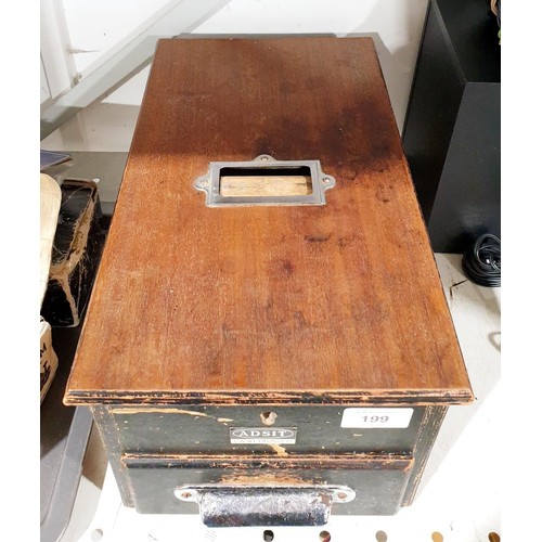 199 - A vintage Adsit wooden cash register 37.5x21.5x16.5cm. No shipping. Arrange collection or your own p... 