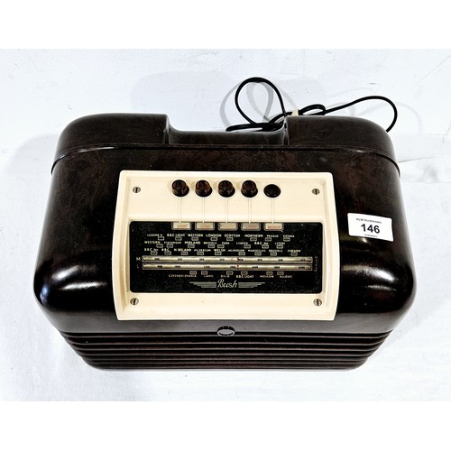 146 - A Bakelite Bush valve radio, width 32cm. No shipping. Arrange collection or your own packer and ship... 