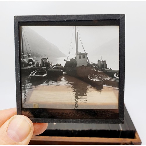 249 - Two boxes of glass photographic plates from the collection of Cedric Atack, town clerk of Hebden Roy... 