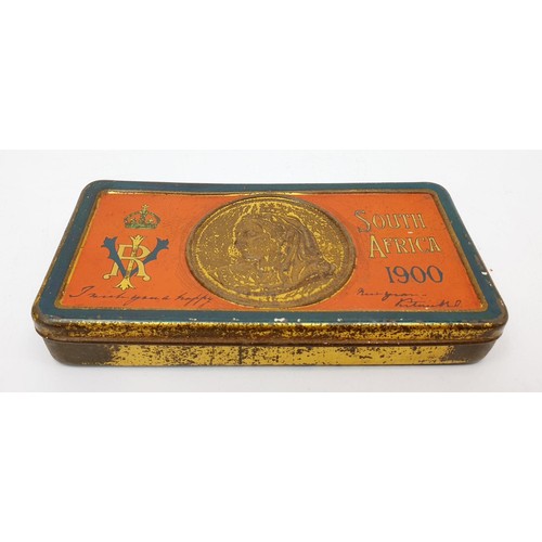 277 - A Boer War commemorative tin of chocolate with contents. UK shipping £14.