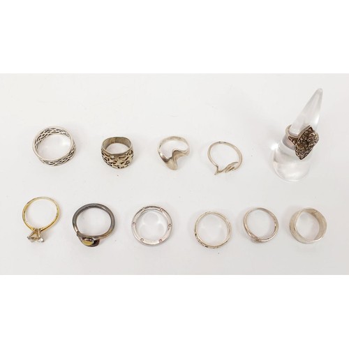54 - Eleven silver rings, gross weight 47g. UK shipping £14.
