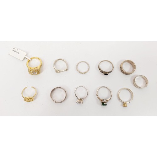55 - Eleven silver rings, gross weight 42g. UK shipping £14.