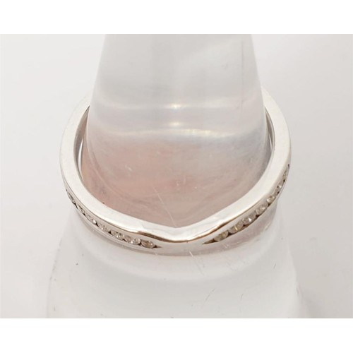 4 - A hallmarked 950 platinum diamond ring, gross weight 2.7g, size J/K. UK shipping £14.