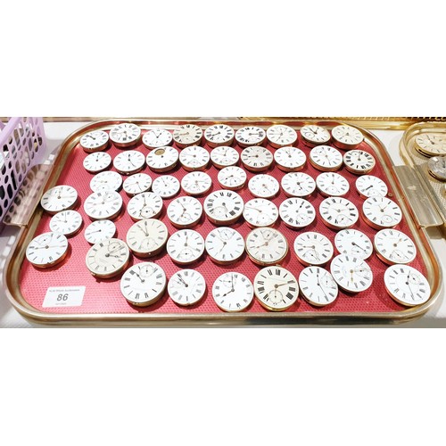 86 - A selection of pocket watch and fob watch movements. No international shipping.