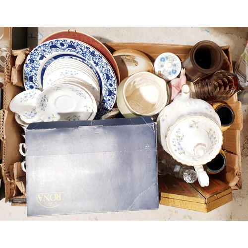 91 - Two boxes of glass, china and assorted. No Shipping. Arrange collection or your own packer and shipp... 