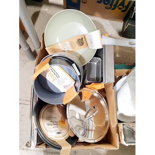114 - Two boxes of new cookware. No Shipping. Arrange collection or your own packer and shipper, please. E... 