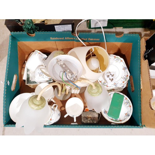 115 - Two boxes of glass and china including Dartington Crystal. No Shipping. Arrange collection or your o... 