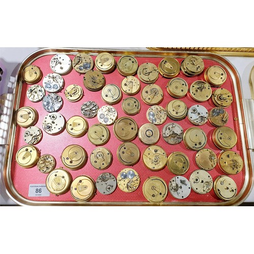 86 - A selection of pocket watch and fob watch movements. No international shipping.