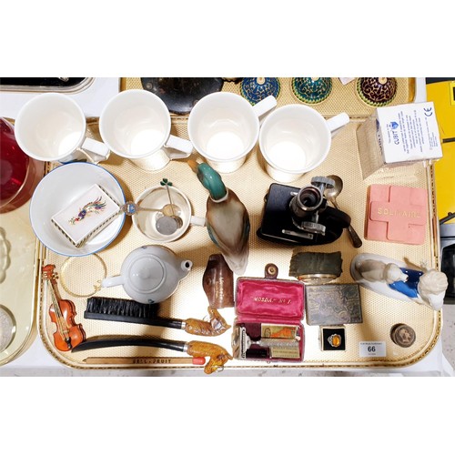 66 - A tray of assorted including a vintage Mosda No. 1 razor. No shipping. Arrange collection or your ow... 