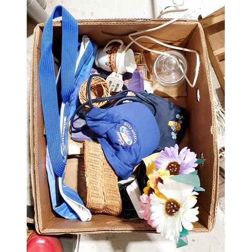 93 - A box of assorted including a vintage telephone and desk lamp. No Shipping. Arrange collection or yo... 