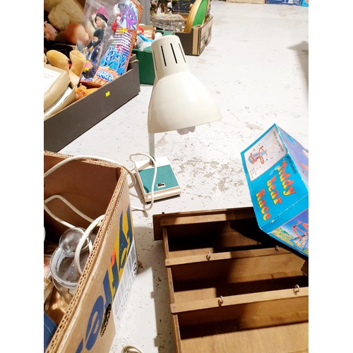 93 - A box of assorted including a vintage telephone and desk lamp. No Shipping. Arrange collection or yo... 