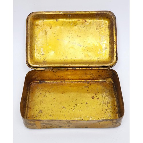 19 - A World War I 1914 Queen Mary Christmas tin, A/F, width 13cm. No international shipping.