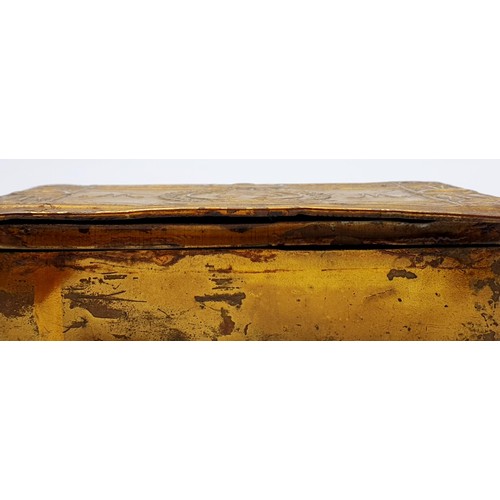 19 - A World War I 1914 Queen Mary Christmas tin, A/F, width 13cm. No international shipping.