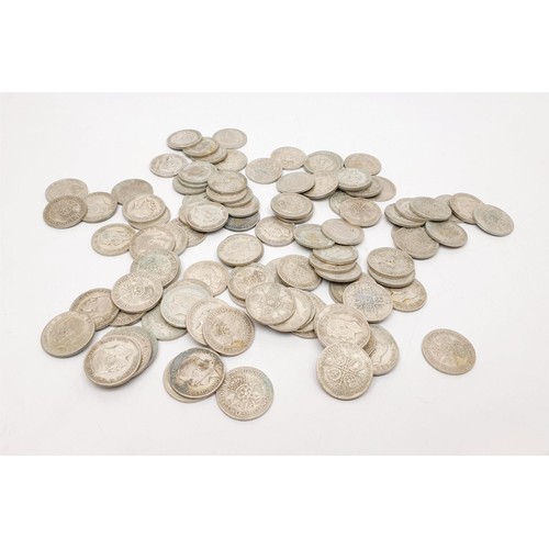 20 - A quantity of 1920-1946 silver content two shilling coins, weight 1120g. No international shipping.