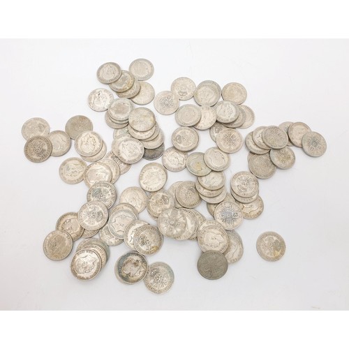 20 - A quantity of 1920-1946 silver content two shilling coins, weight 1120g. No international shipping.