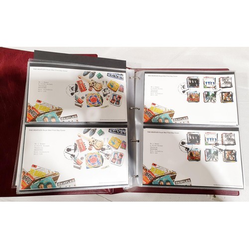 36 - Two folders of Royal Mail first day covers including The Beatles. No international shipping.