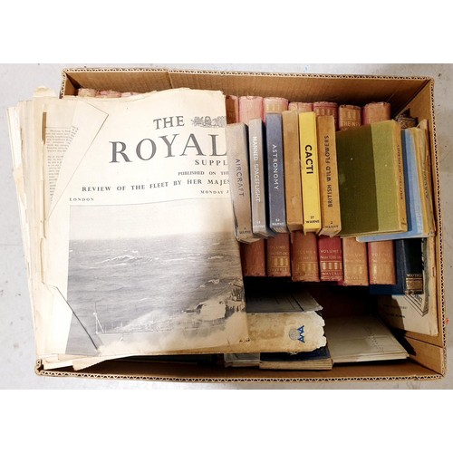 82 - A selection of vintage books and newspapers including eight vintage Observer's Books. No shipping. A... 