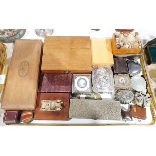95 - A selection of trinket boxes, jewellery boxes and other boxes. No international shipping.