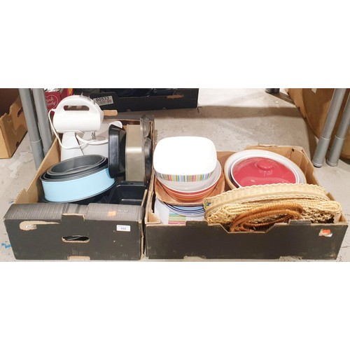 102 - Two boxes of kitchenware. No shipping. Arrange collection or your own packer and shipper, please. El... 
